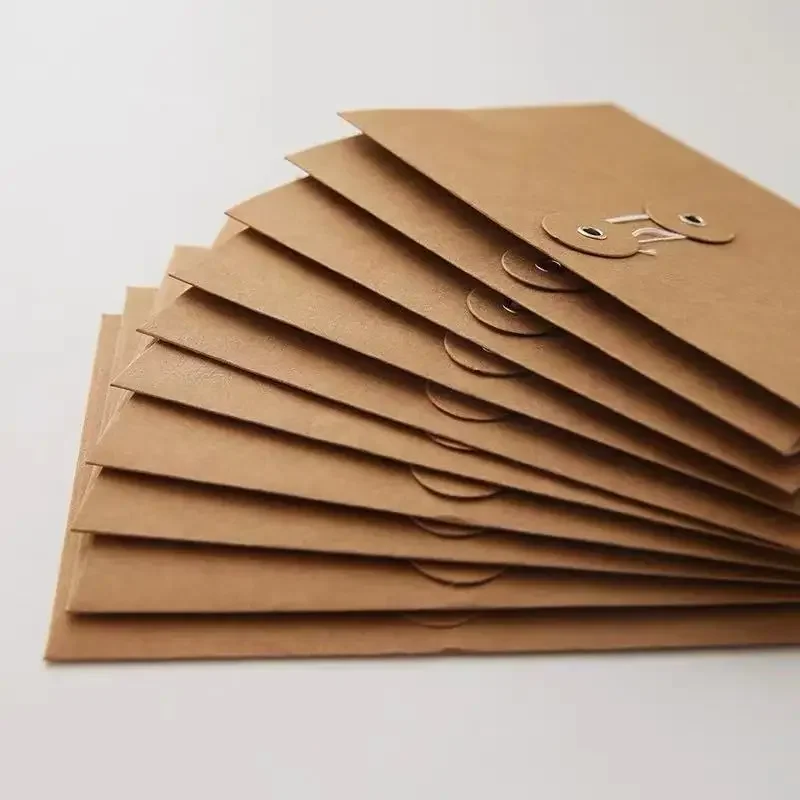 30pcs Envelope Small Business Supplies Kraft 300g Paper Postcard Giftbox Packaging Invitations Document Bag Stationery Storage