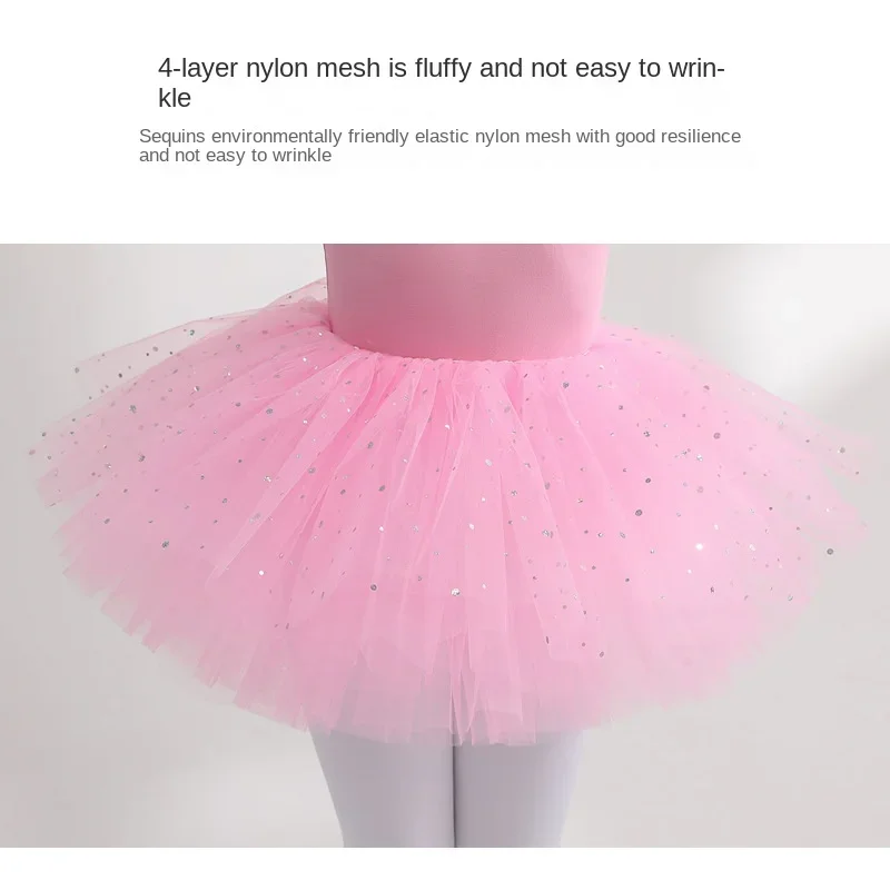 Ballet Jurk Gymnastiek Maillots voor Meisjes Kids Bladerdeeg Mouw Ballet Dancewear Chiffon Tutu Rokken Kids Strik Dans Maillots