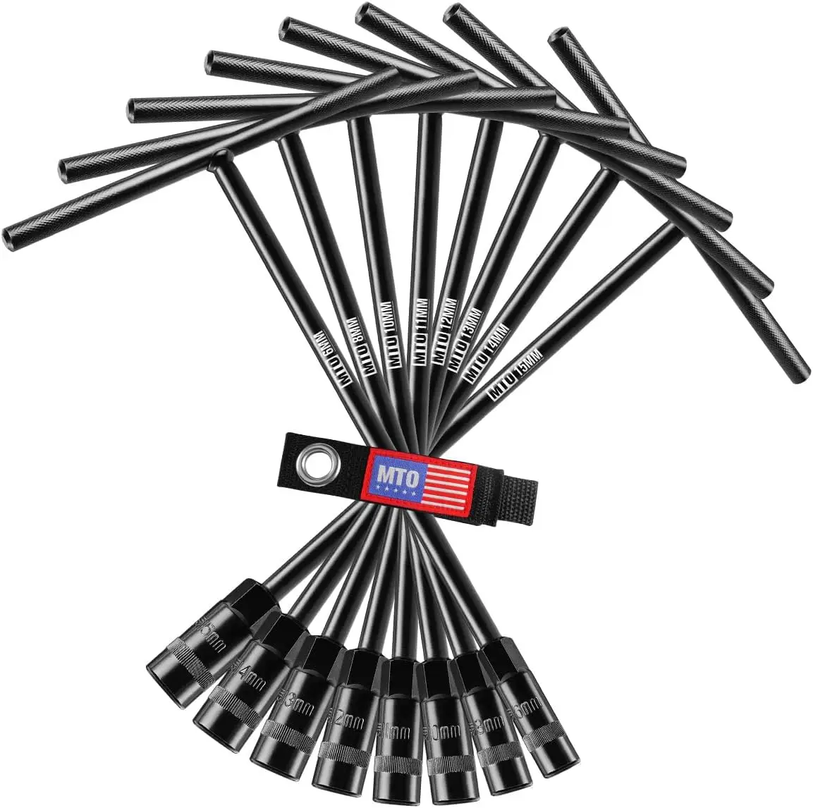 

Набор метрических торцевых ключей с Т-образной ручкой, 6 точек (6–15 мм), сталь Cr-V, 8 предметов с подвесным ремешком