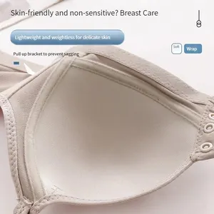 كبير الحجم قابل للتعديل رقيقة كأس حمالة صدر للنساء مشبك أمامي مثير ادفع لأعلى تنفس مريحة في منتصف العمر أمي ملابس داخلية نسائية جديدة أعلى 10 مبيعات للمرأة ذات الصدر الكبير - رقم 3