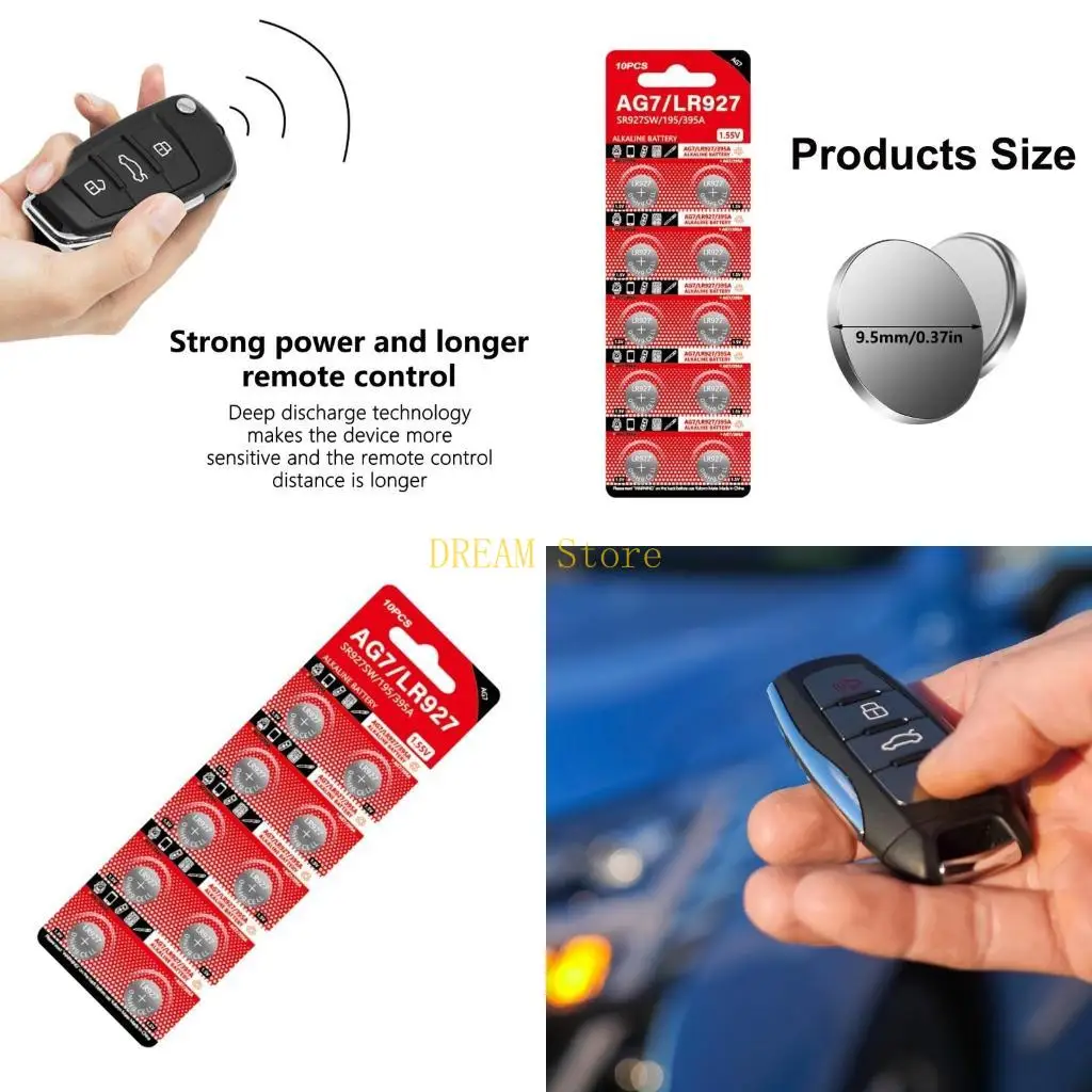 10 Uds LR57 AG7 pilas alcalinas LR927 395 SR927SW SR927 pila botón alcalina para relojes juguete Control remoto mejor