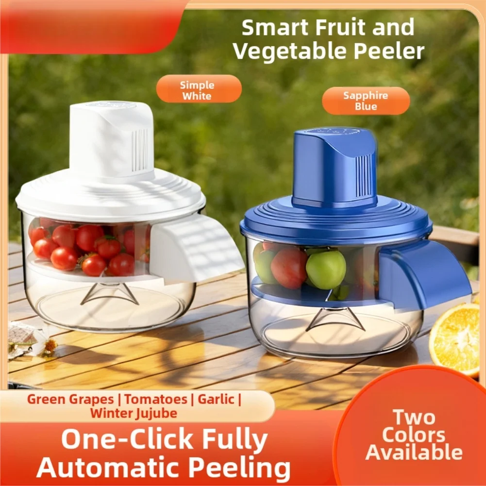 1Pc Rechargeable Cordless Fruit Vegetable Peeling Machine With Stainless Steel Blade One-Button Operation For Kitchen Camping