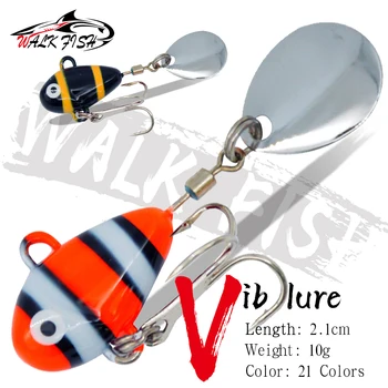 Walk Fish 10g/2,1 cm Spinner bait Vibration Angeln lockt Metall Vib künstlichen Köder Spinning Swimbait See karpfen Angeln Zubehör