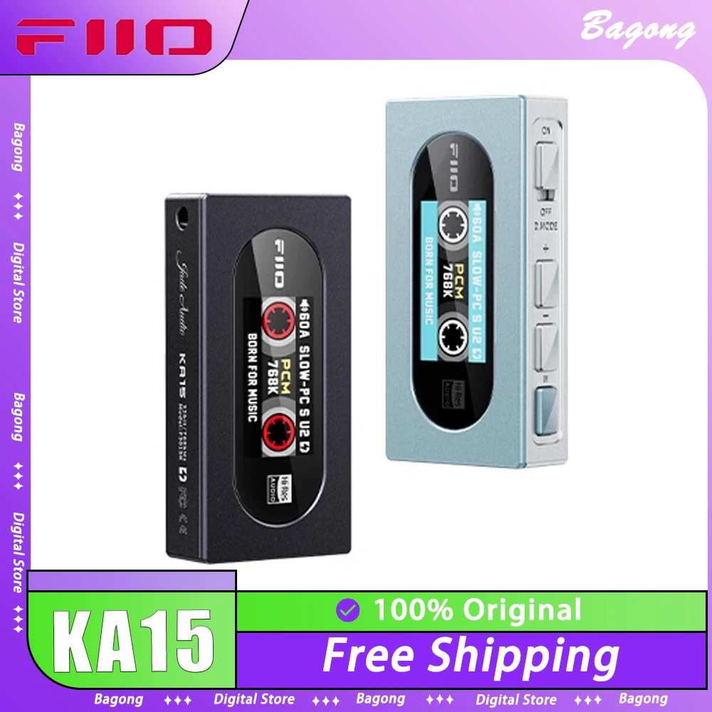 Fiio Ka15 Portable Usb Dac Headphone Amplifier Usb Dongle With 3.5mm and 4.4mm Headphone Custom Output For Music Headphones