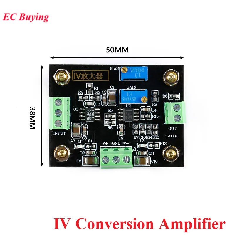 IV Conversion Amplifier Module Voltage Signal Amplification Photoelectric Amplifier Board Current to Voltage Transmitt