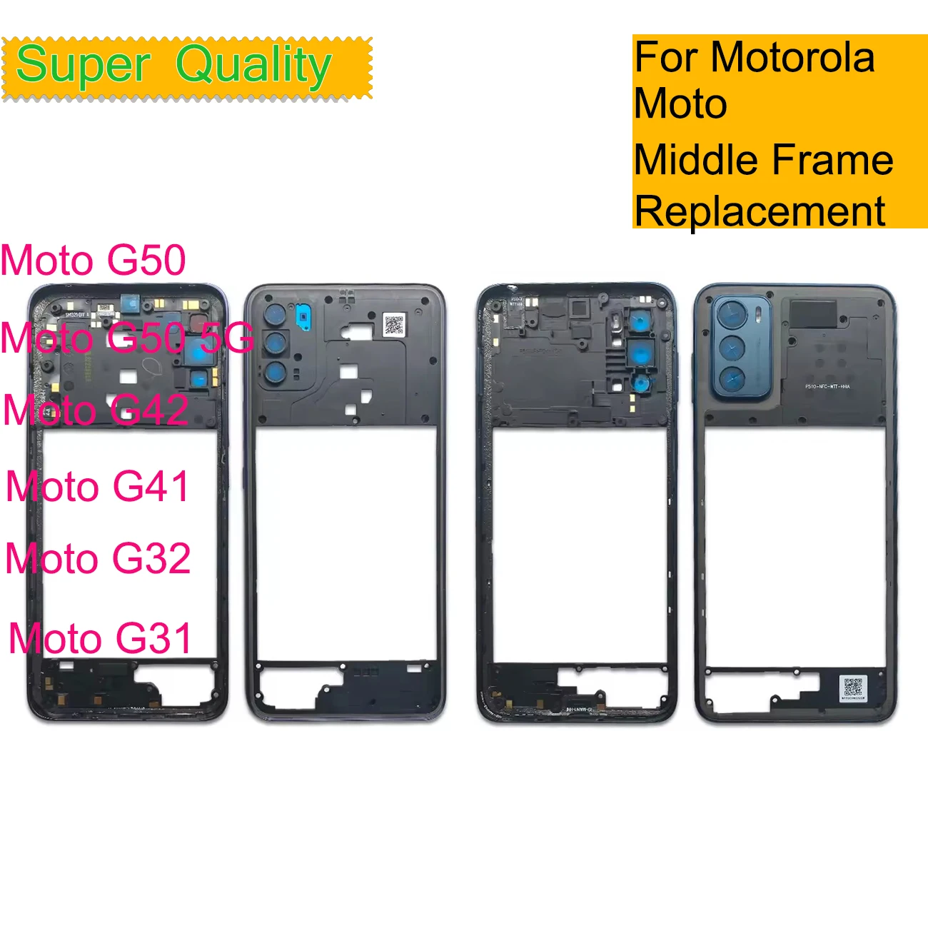 

10Pcs/Lot For Motorola Moto G50 5G G42 G41 G32 G31 Back Frame Housing Middle Frame Bezel Plate Cover Shell Replacement