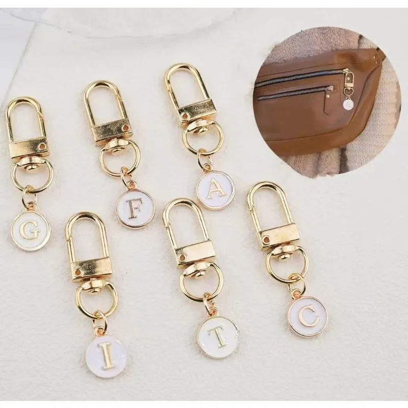 A-Z Name Letter Keychain Alphabet Keyring Metal Holder Women Bag  Charms Accessories Luxury Personalized Gift Jewelry Llaveros