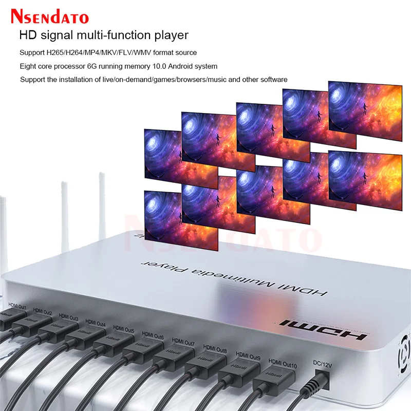 8K 60Hz HDMIメディアプレーヤー マルチメディアボックス H.265 HDMI HDビデオメディアプレーヤー Android用 HDMI Wifi USB MKV RMVB対応 テレビ 車載用