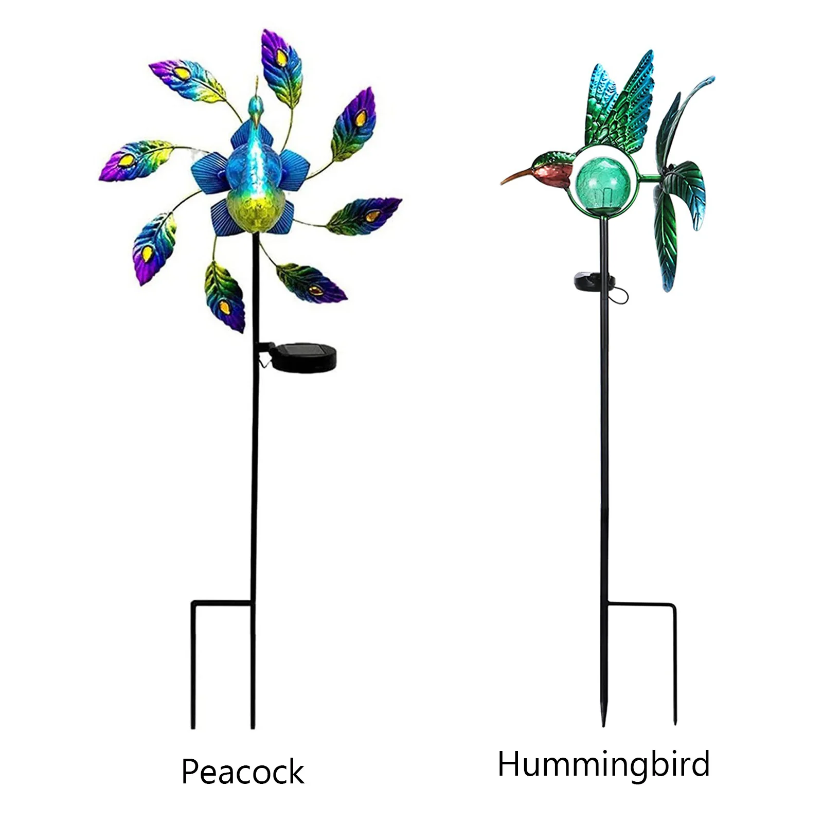 Lampu Hias Kincir Angin Surya Pemintal Angin Besi Warna-warni Lampu Steker Tanah Ornamen Pencahayaan Dekorasi Rumah untuk Pesta Liburan
