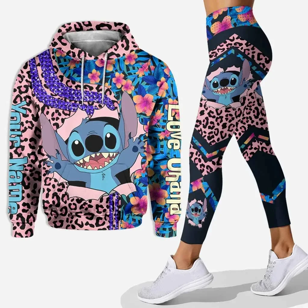 2024 3D Women's Set Sports Hooded Sweater Yoga Pants Sports Disney Princess Yoga Set Essential Hooded Top hoodie