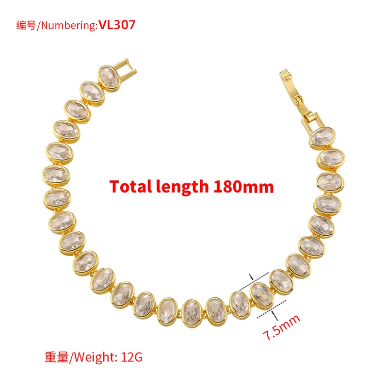 ZHUKOU Luxury Necklace for Women delicate Dinner Cubic Zirconia iced out tennis ladies Necklace chains Jewelry Wholesale VL266