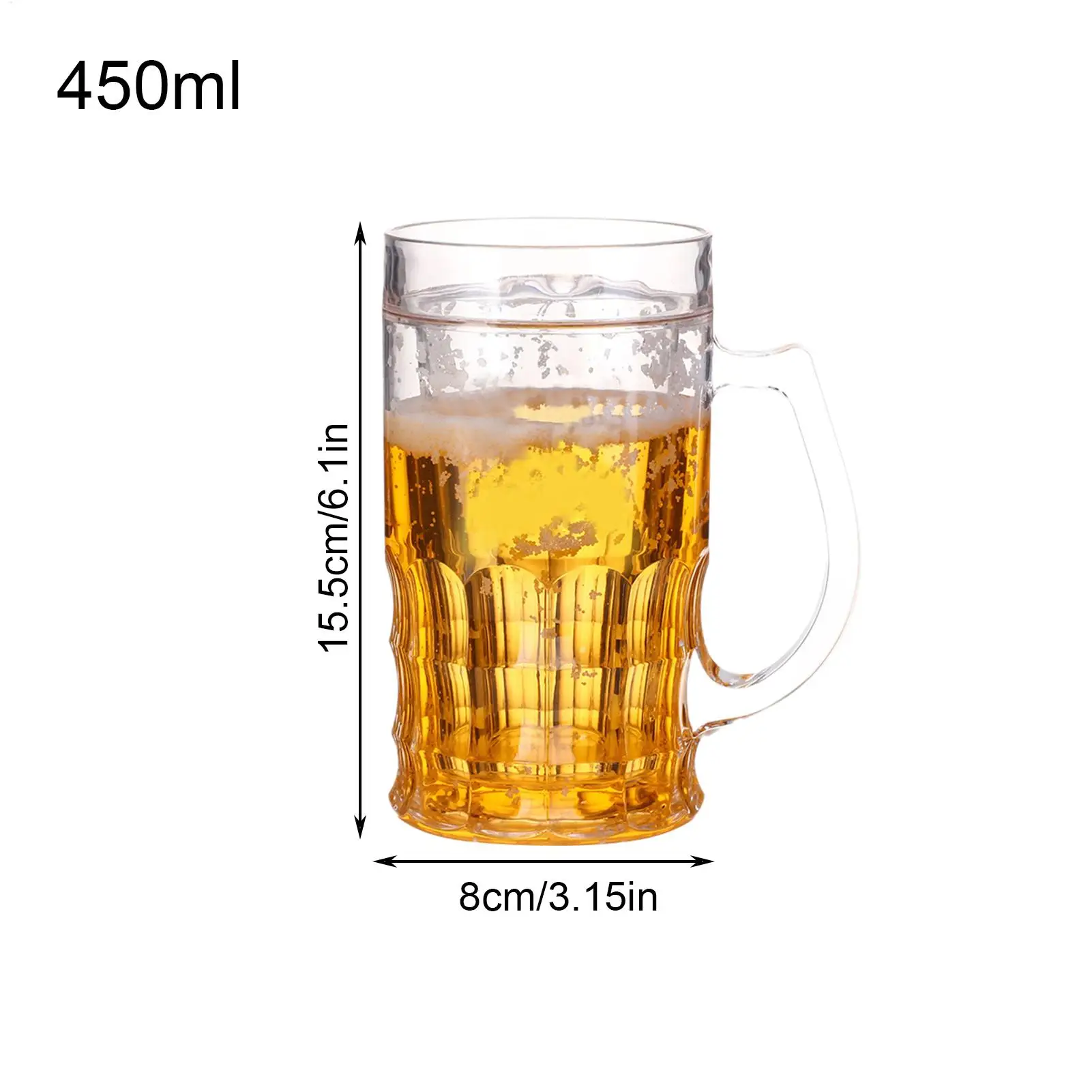 450ml Funny Fake Beer Mug Realistic Beer Mug With Handles Tricky Toys Creative Beer Model Prank Toy For Party Family Holiday view 6