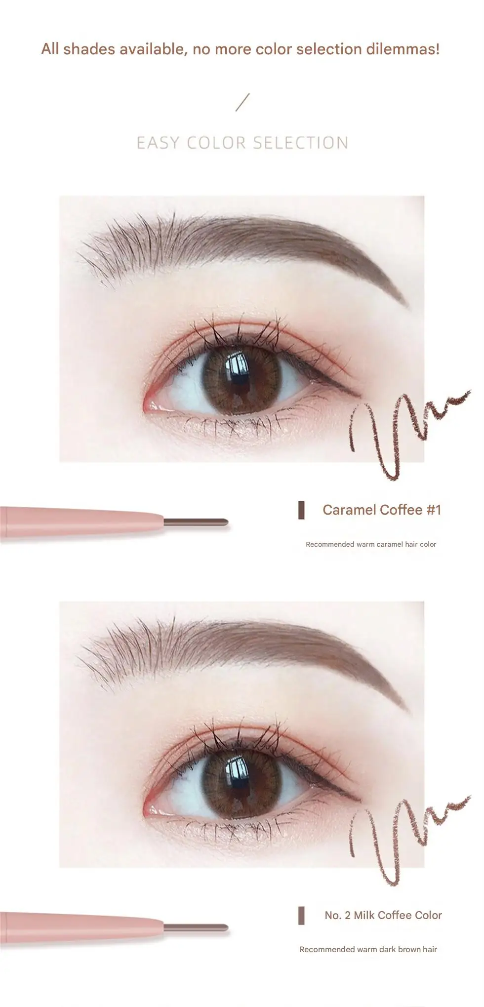 1,5 mm extrem feiner Augenbrauenstift, wasserfest, langlebig, schweißfest, automatisch drehbar, mit Pinsel, natürliches koreanisches Augenbrauen-Make-up, 1/3 Stück – Detail 12