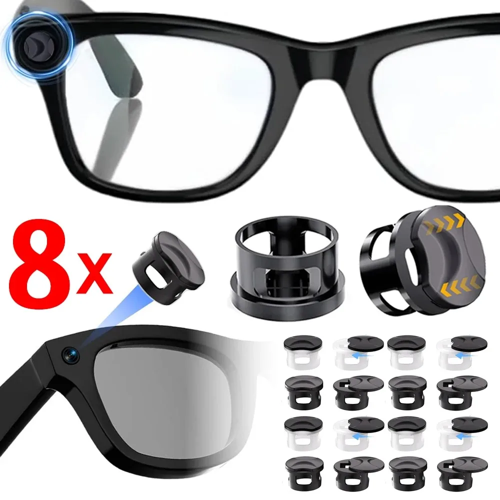 1-4Pairs Adjustable LED Light Privacy Camera Lens Covers for Ray-Ban Meta/Skyler/Wayfarer/Headliner Smart Glasses Light Blocker