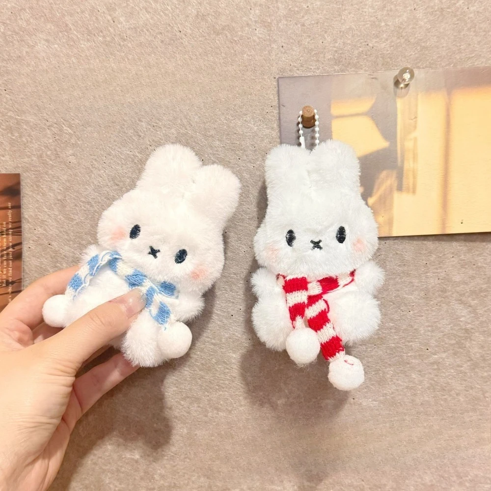 Kawaii Miffy Cute Striped Scarf Doll White Rabbit Bag Backpack Decoration Photo Doll Props Gift Toy for Girl