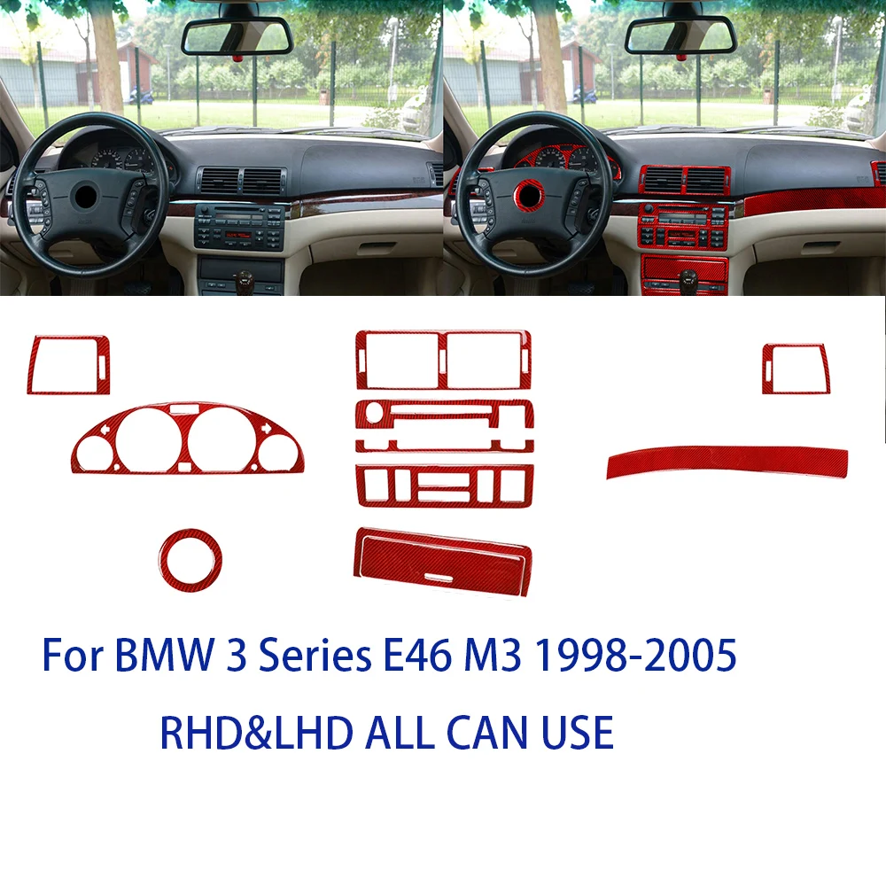 

Для BMW E46 1998-2004 3-й серии, внутренние наклейки из углеродного волокна для автомобиля, центральное управление, CD-панель, крышка шестерни, накладка, аксессуары