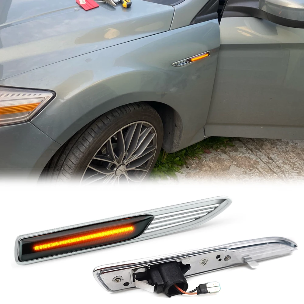 

2pcs LED Repeat Blinker Front Side Marker Light for Ford Mondeo Mk4 Hatchback Saloon Estate Turnier 2007-2015