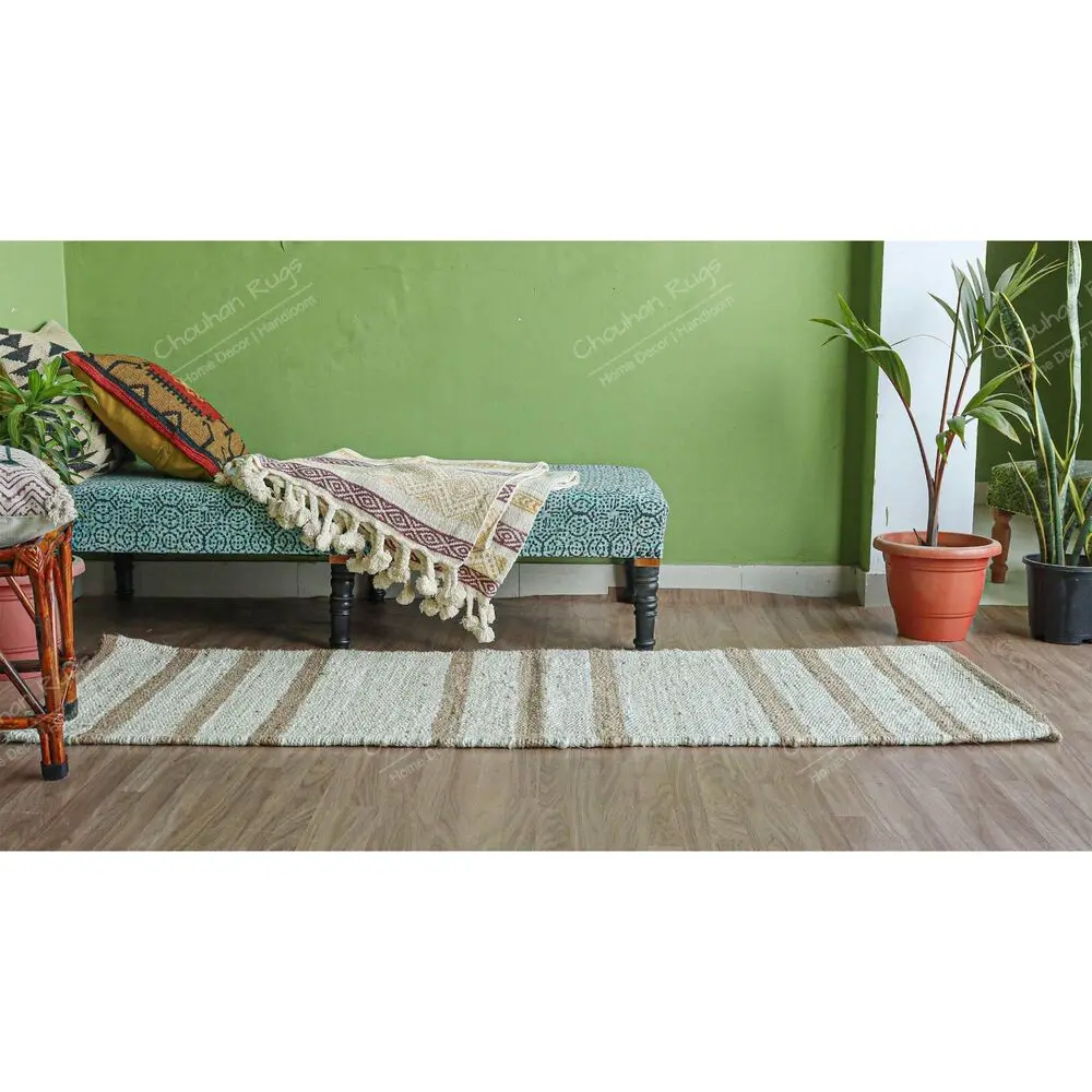 Custom Sizes Handmade Jute Rug Yoga Mat Throw Carpet Hand Loom Hemp Jute Runner Carpets for Living Room