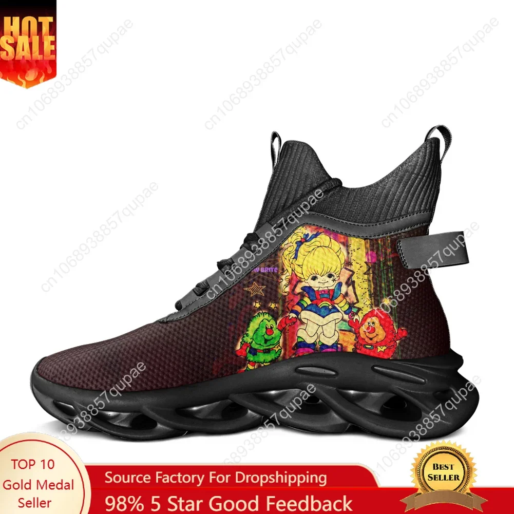

Rainbow Brite High Top Sneakers Cartoon Men Women Teenager Comfortable Running Sneaker Lace Up Mesh Footwear Customized Shoe