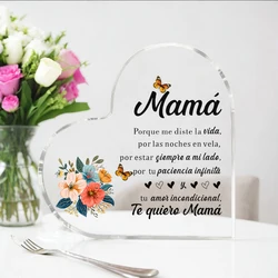 1 Pcs Mom transparent Presents From Daughter son for my best mom heart-shaped Gift For my Mother home Ornaments Birthday gift