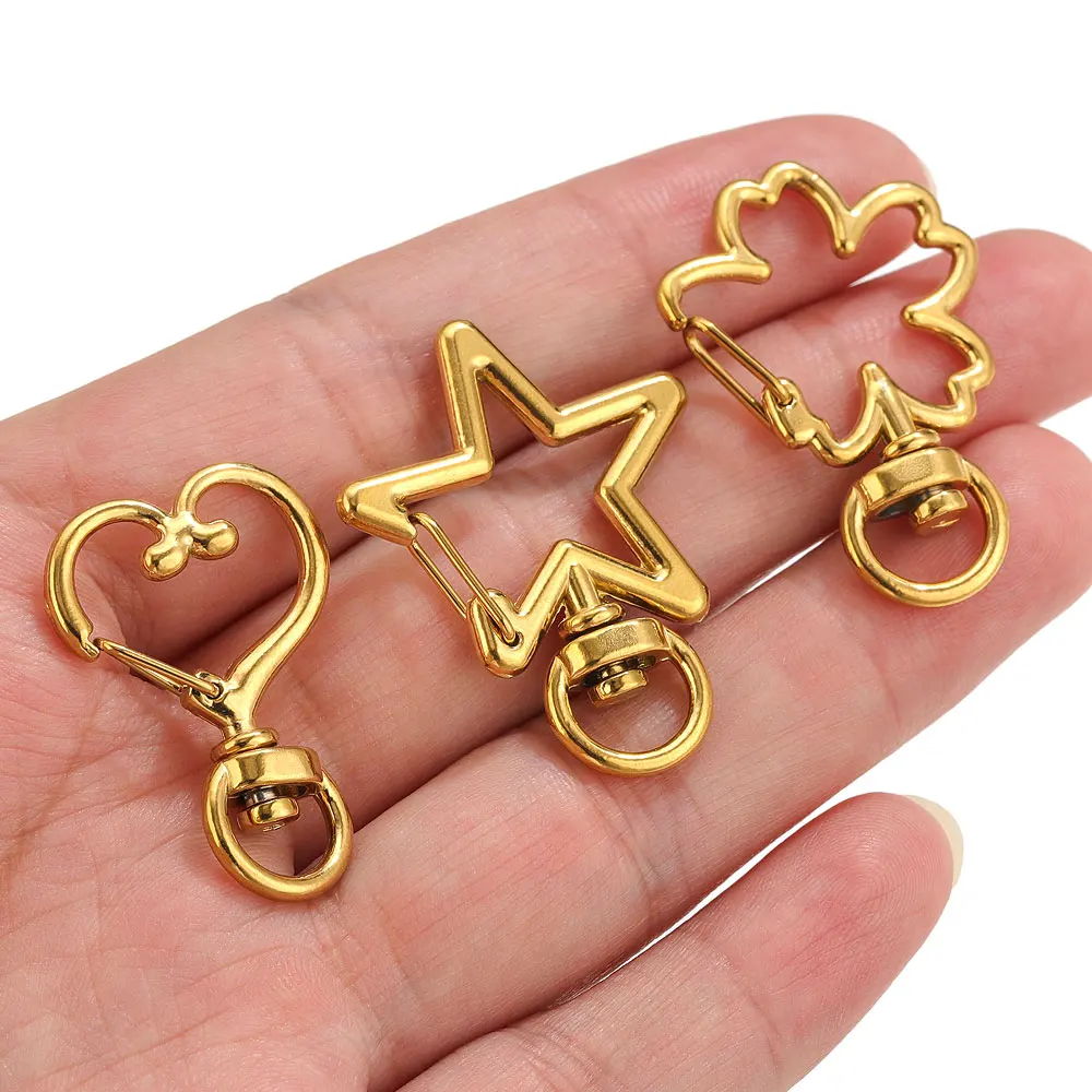 2 Stück Edelstahl-Drehkarabinerhaken, Schlüsselanhänger-Verschlüsse für Schmuck, Taschen, Schlüsselanhänger, Hängeverbinder, Hundekettenschnallen, Zubehör – Detail 1