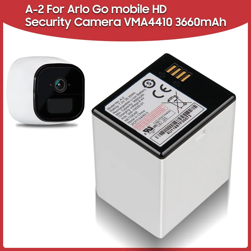 

Replacement Battery 3660mAh A-2 For Arlo Go mobile HD Security Camera VMA4410