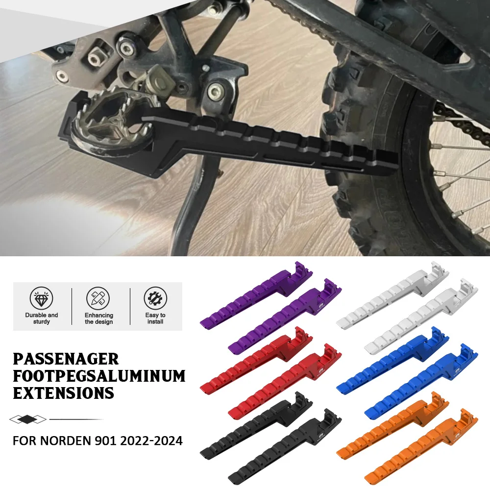 For Husqvama NORDEN 901 NORDEN901 2022-2023-2024 Motorcycle Accessories CNC Aluminium Foot Peg Passenger Extensions Footpegs