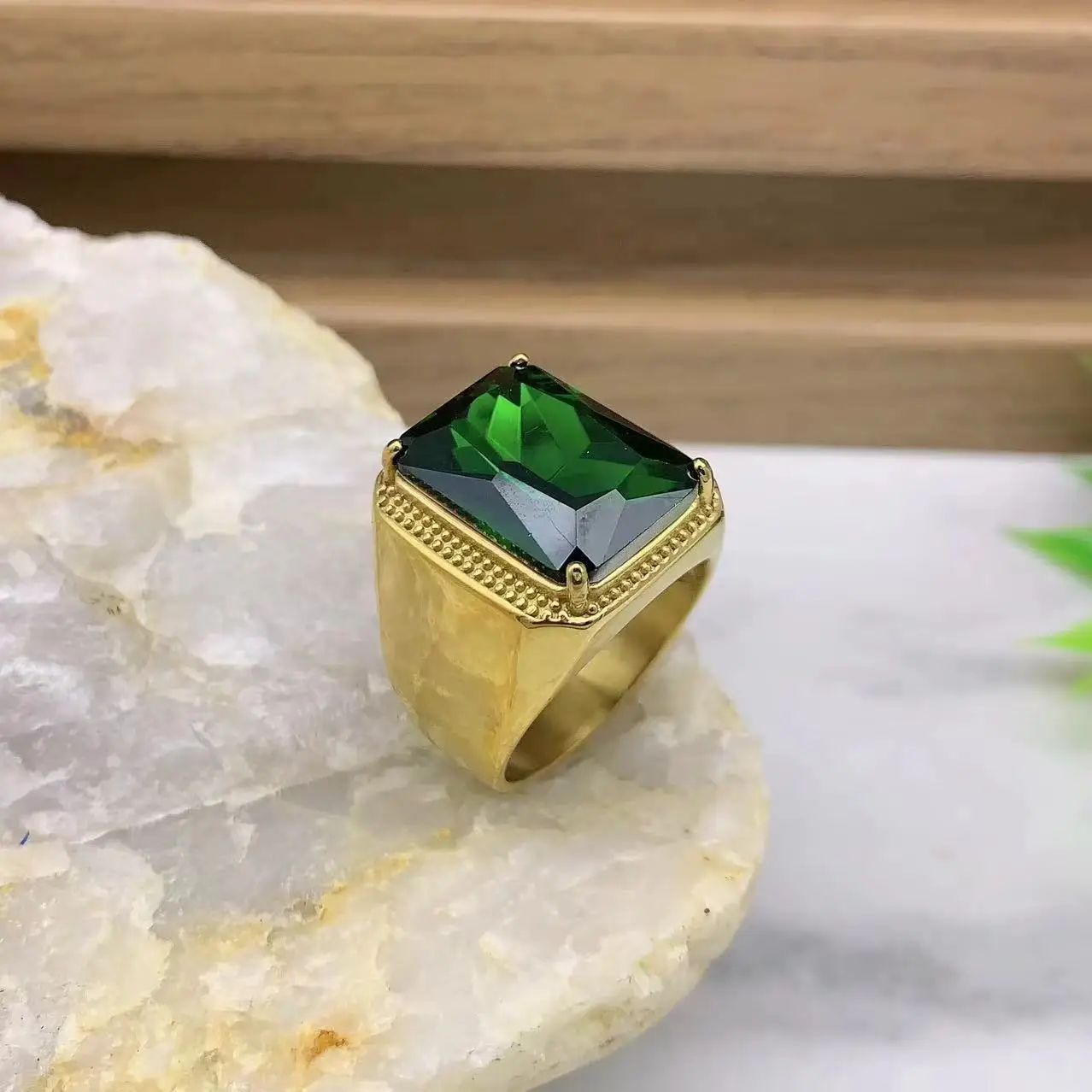 Men's/Women Gemstone Style High Quality Stainless Steel Ring - Image 5