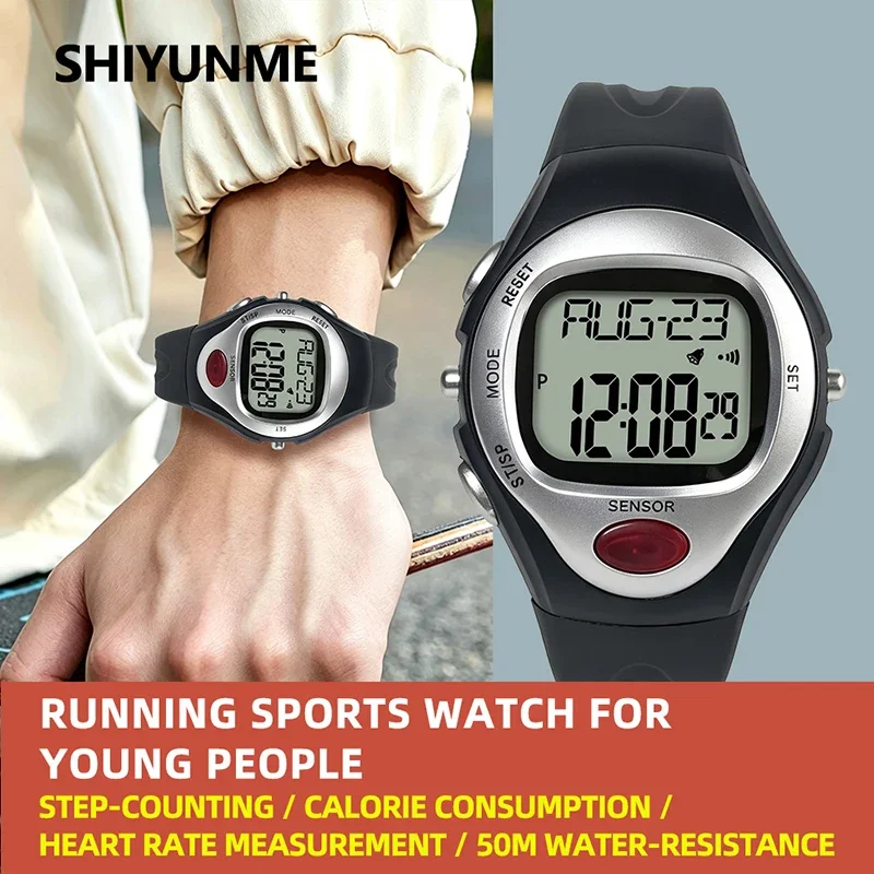 SHIYUNME New Man Digital Watch Multifunctional Heart Rate & Calorie Estimation Waterproof Sports LED Luminous Electronics Watch