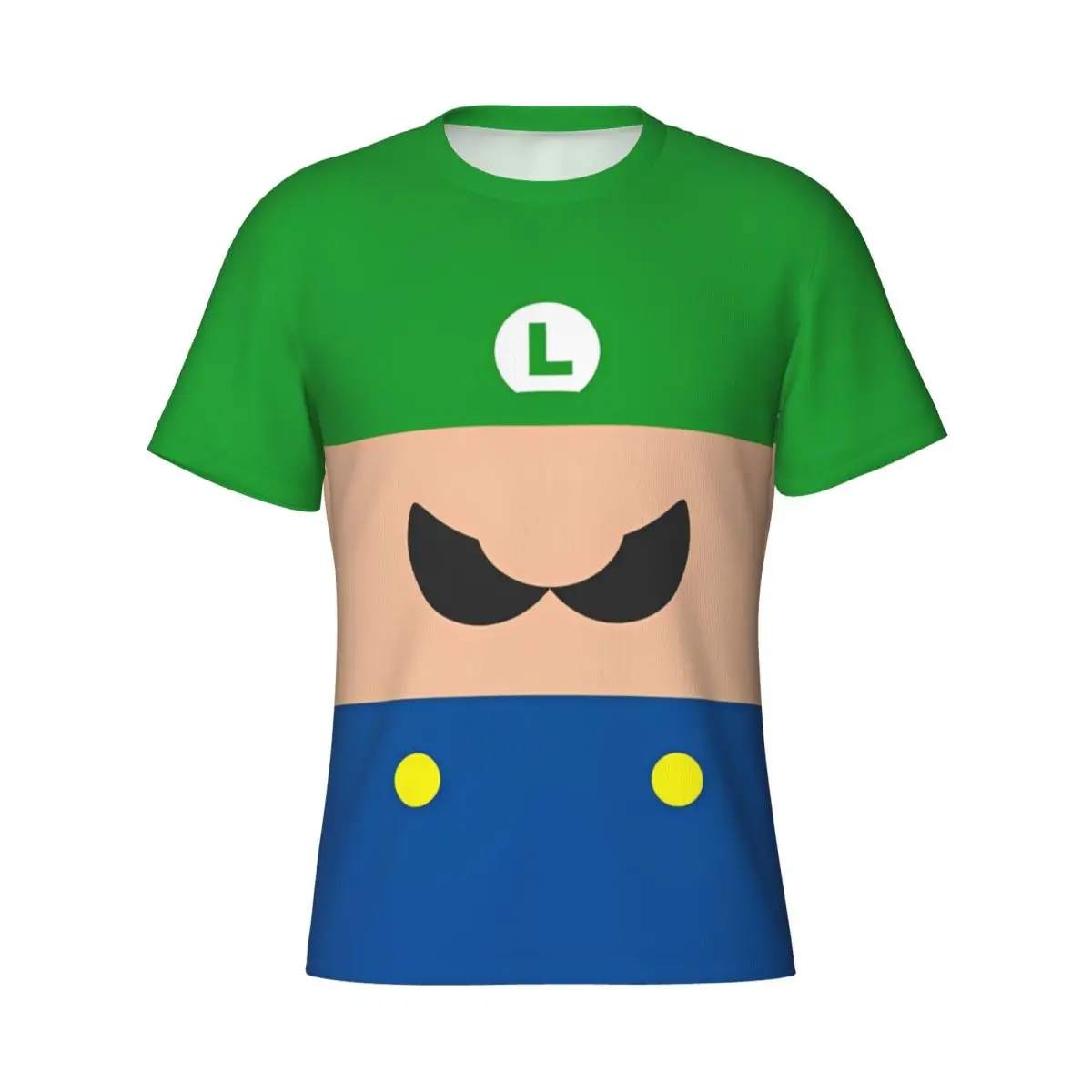 

Винтажная футболка с мультяшным рисунком Marios Luigi для мужчин и женщин, футболки из полиэстера с круглым вырезом, футболки с короткими рукавами, одежда больших размеров