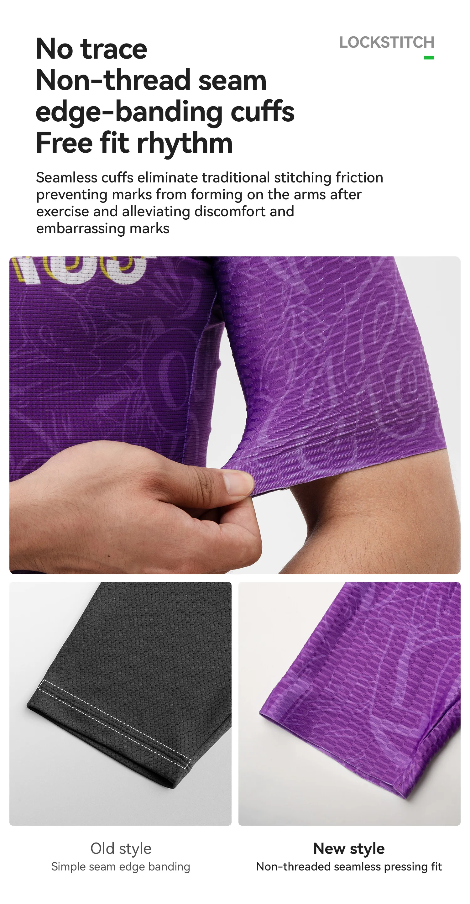 ROCKBROS Kurzarm-Radtrikot Schnelltrocknende Sportbekleidung Outdoor-Kleidung Atmungsaktives Nahtloses Bedrucktes Fahrradtrikot Reflektierend – Detail 5