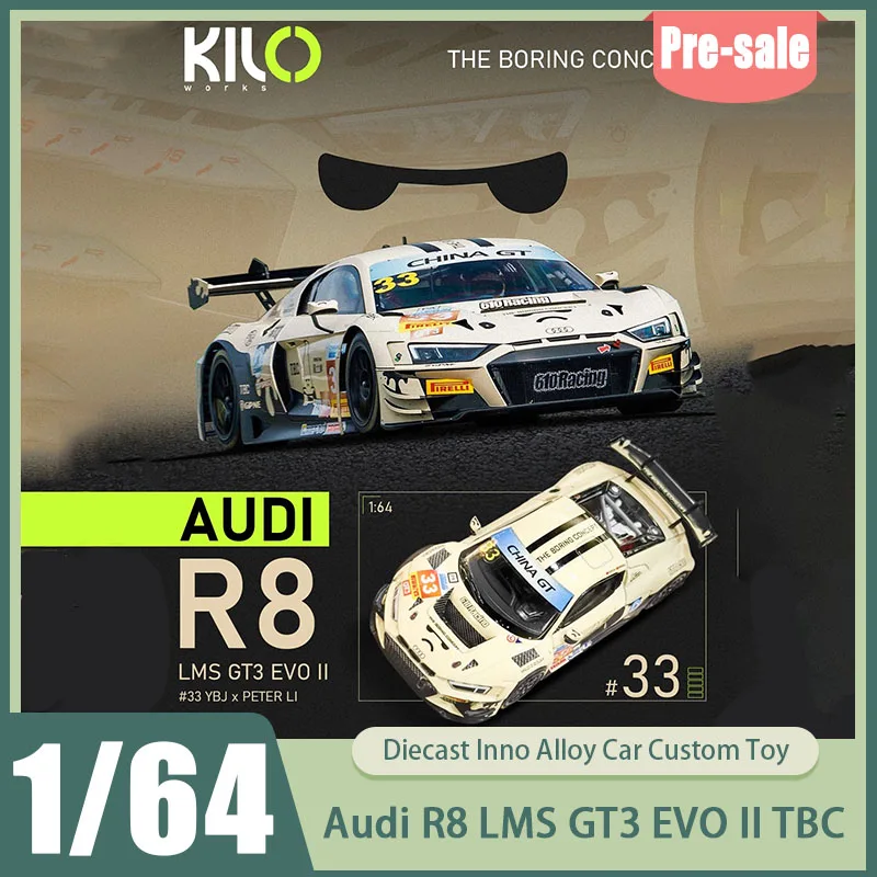 

Pre-Sale Kiloworks 1:64 Audi R8 Lms Gt3 Evo Ii Tbc #33 Race Car Diecast Collection Manufacturer & Team Dual Authorization Toys