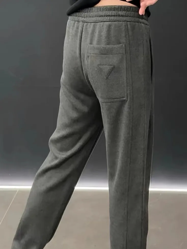 

Мужские трикотажные брюки премиум-класса из смесовой шерсти, весна-осень, модные, индивидуальные, приталенные, для отдыха