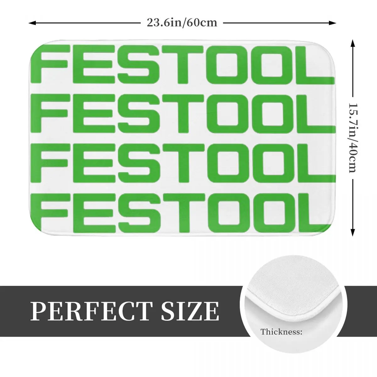 Festool Powertool Logo Non-slip Doormat Floor Mat Sand Scraping Carpet Rug for Kitchen Entrance Home Bedroom Footpad Mats