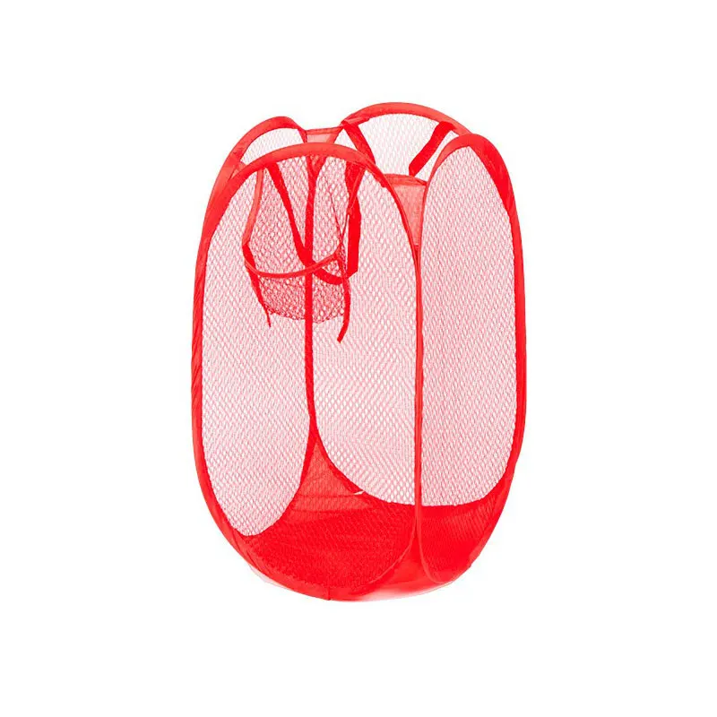 سلة غسيل شبكية قابلة للطي ملابس محمولة تعيق لسهولة الغسيل وتخزين الملابس القذرة الجوارب اللعب أشتات #5