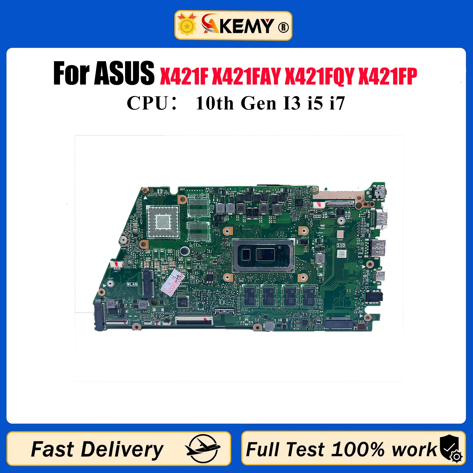 

X421FA Материнская плата для ноутбука ASUS X421F V4050F S5600F I421F X421FL X421FAY X421FQY X421FP X421FPY Материнская плата 10-го поколения I3 i5 i7