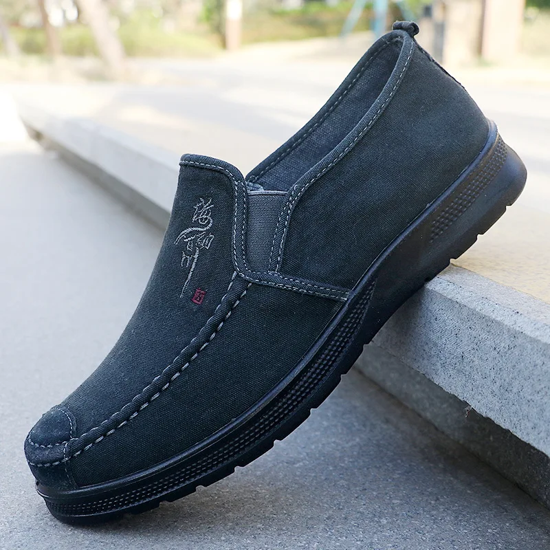 

Весна 2025 года, мужская обувь из полиуретана, старая пекинская тканевая обувь, парусиновая мужская спортивная повседневная дышащая рабочая обувь