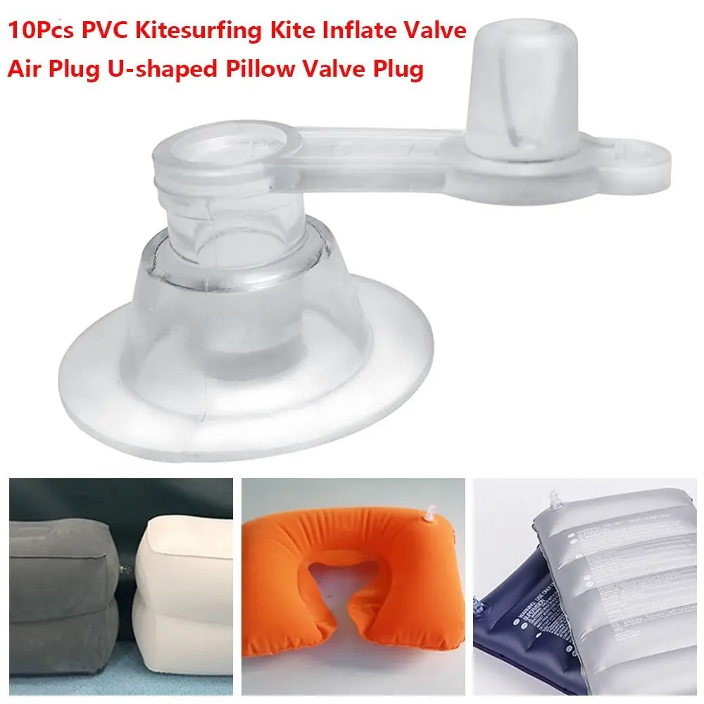 10Pcs New PVC Kitesurfing Kite Inflate Valve Transparent Hole Diameter 6mm U-shaped Pillow Valve Plug Air Plug For Sea Surfing