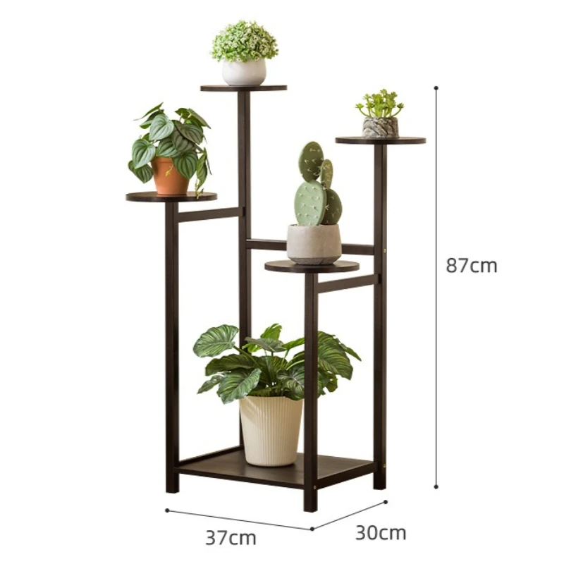 Light luxury style multi-layer bamboo flower rack, multi support plant rack, decorative flower pot rack, living room bonsai rack image 6