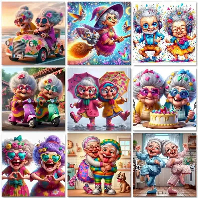 

5d DIY Алмазный художественный набор для рисования Ремесла Уютный новый милый старой женский узор Вышивка Мозаика Вышивка крестиком Домашний декор Детский подарок