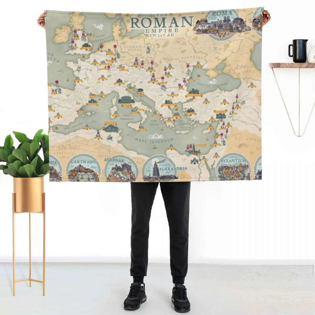 The Roman Empire map 117 AD Throw Blanket Blankets Sofas Of Decoration Heavy Fashion Sofas Plaid Quilt Blankets