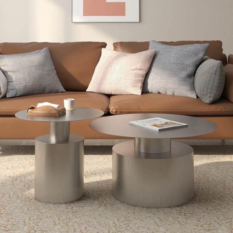 stainless steel coffee table combination light luxury coffee table modern creative minimalism
