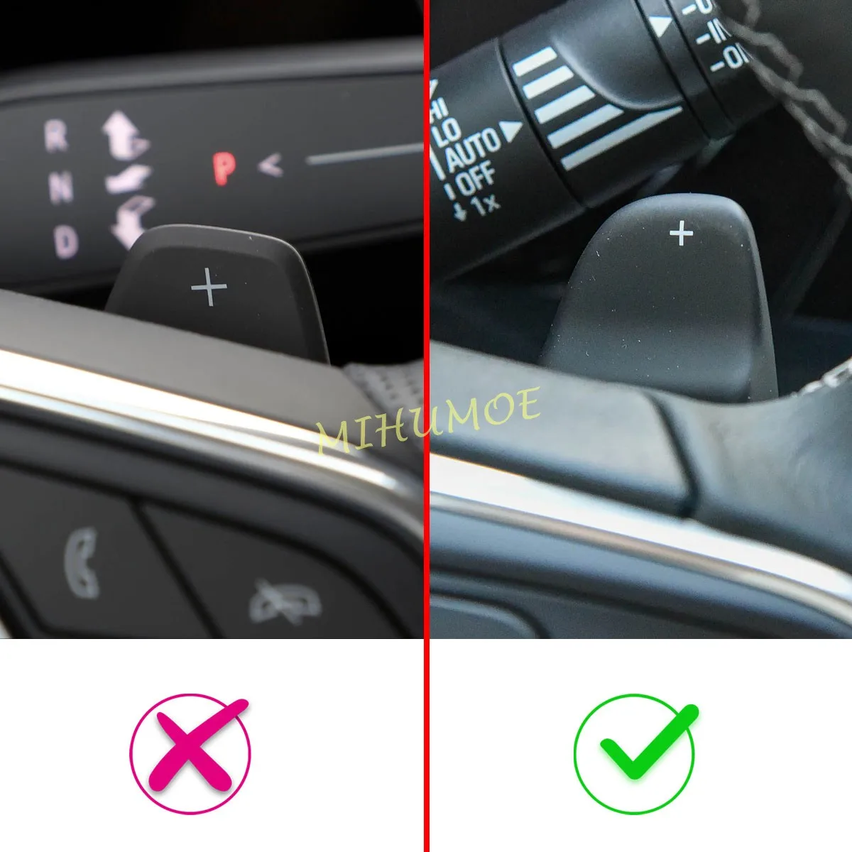 Picture 3: For GMC Sierra 1500 Chevrolet Silverado 1500 Buick Envision Enclave Car Steering Wheel Shift Paddle Shifter Cover Extension 2Pcs