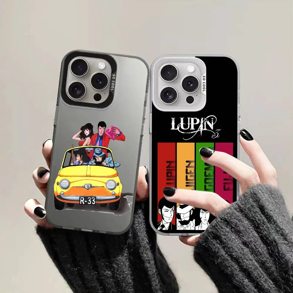

Anime L-Lupin The T-Third Phone Case For IPhone 16 15 14 13 12 11 Pro Max Plus Color Shockproof Back Silver Cover