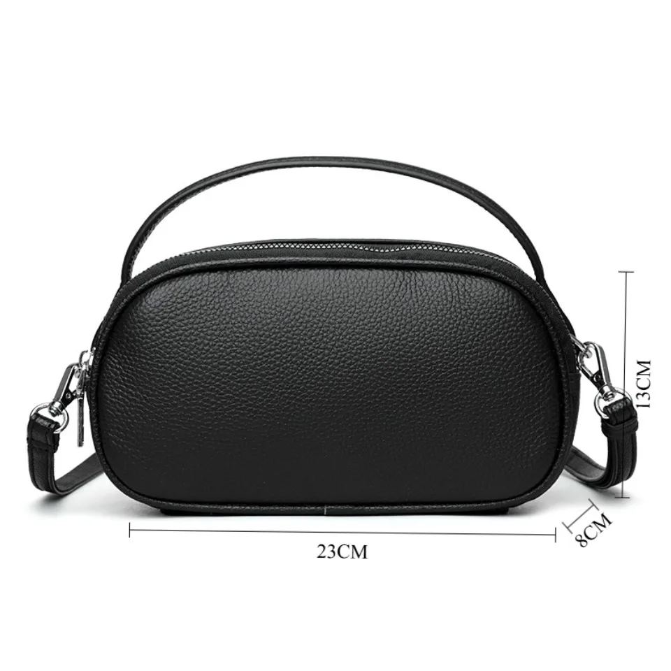 جلد طبيعي بلون حقائب اليد النسائية محفظة 2 طبقات فاخرة جلد البقر المرأة الكتف رسول حقائب كروسبودي محفظة كيس