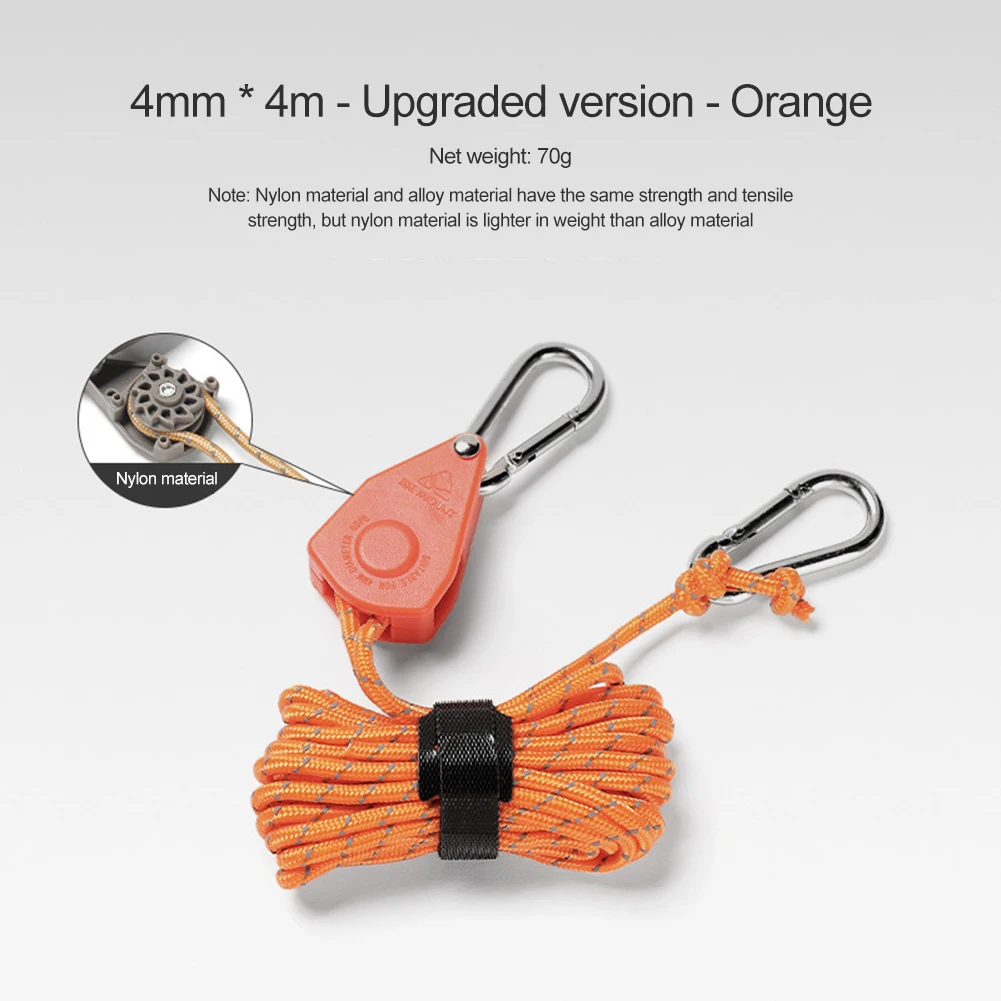 المظلة شماعات حبل قابل للتعديل المظلة النايلون الحبل يندبروف 4 مللي متر غي خطوط عاكسة لخيمة الغسيل أرجوحة #3