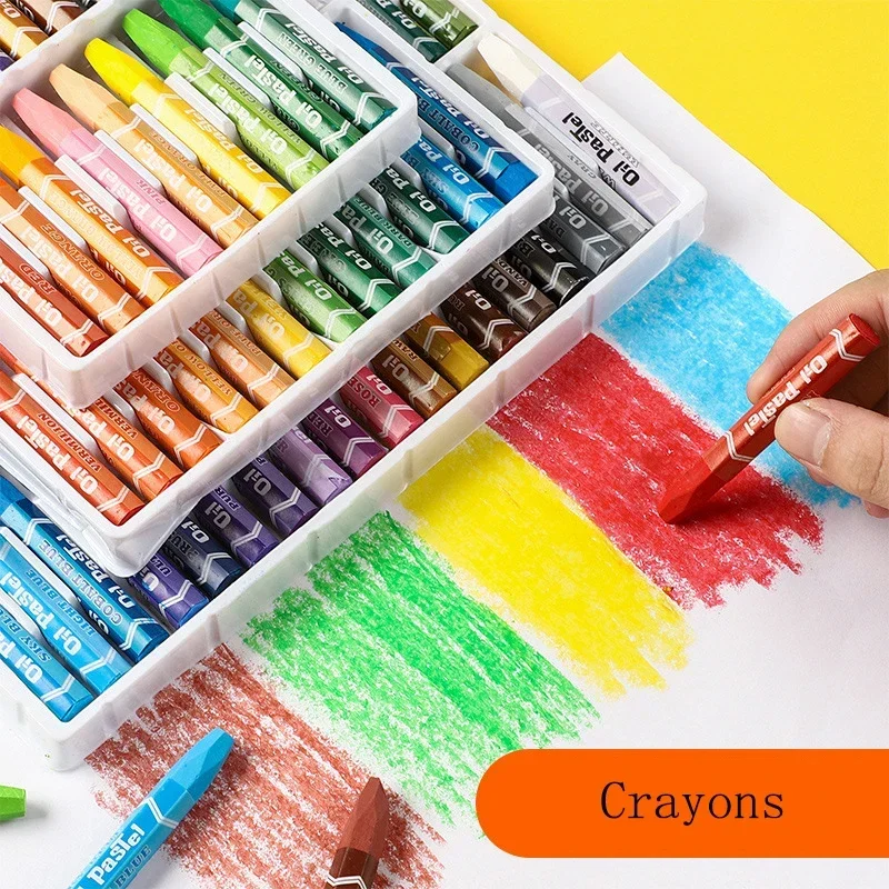 12 Colors Oil Pastels, Dust-Free Non-Toxic Water-Soluble Pastel Crayons, Easy to Wash with Water