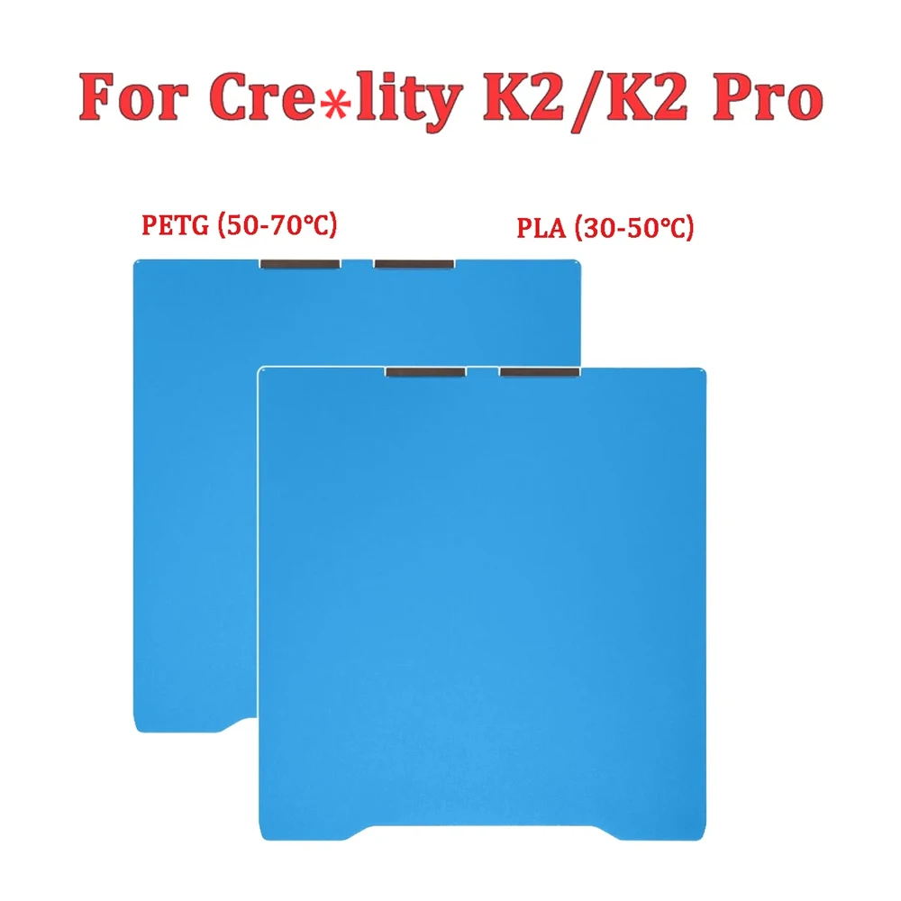 For Cre*lity K2/K2 Pro Build Plate – Double Sided Cold Plate with PEI/PEO/PET/PEY Coating, Spring Steel Heat Bed Sheet
