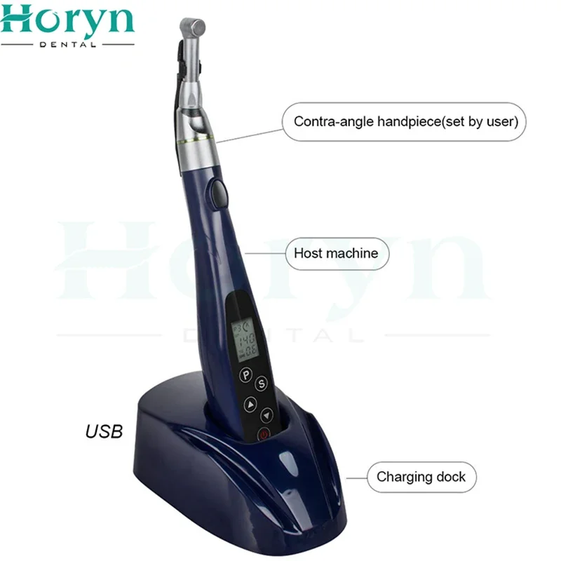 Den tal Cordless LED Endo Motor Treatment With 16:1 Reduction Contra Angle Head Low Speed Handpiece dent istry Endodoncia Teeth