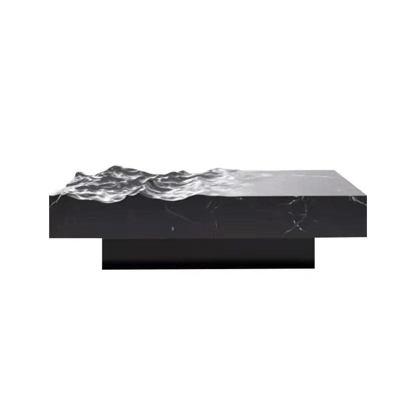 Creative personality art postmodern zen coffee table imitation marble water ripple tea table water cube square